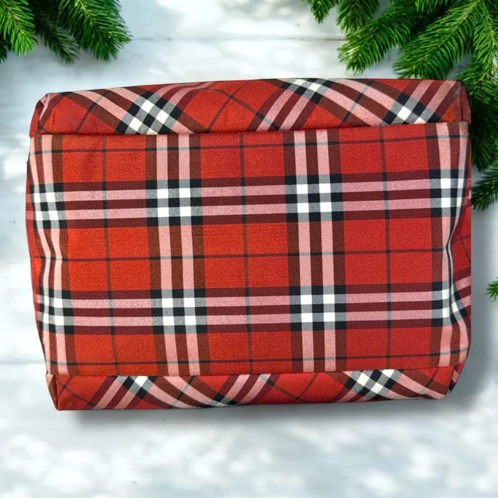 Burberry Blue Label Red Nova Check Vintage Mini Tote with COA - Like New